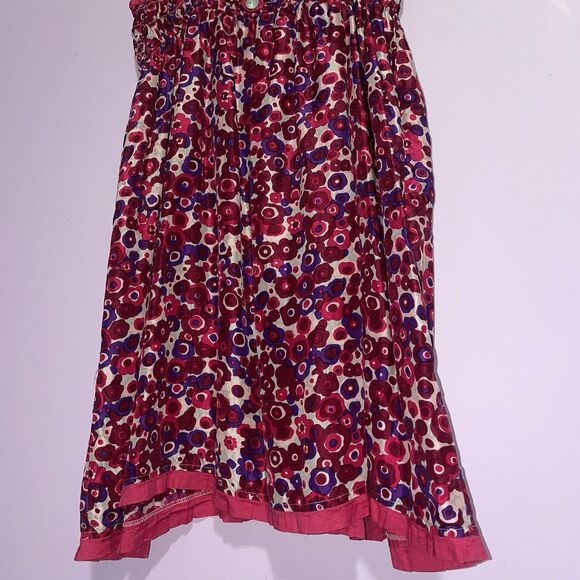 Free People Silk Babydoll Sundress Women L Pink Smocked Boho Preppy Beach Resort - Picture 3 of 8